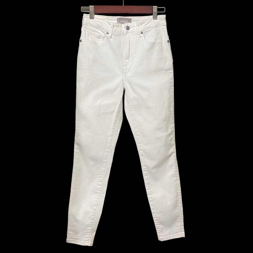 Everlane Curvy High Rise Skinny Jeans Size 27 White Stretch Denim Minimalist - Picture 2 of 6
